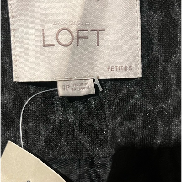 NWT ANN TAYLOR LOFT Black Leopard
Tuxedo Jacket Blazer Size 4 Petite Che… - Picture 9 of 12
